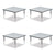Correll® Adjustable Activity Tables, Square, 48" x 48" x 19" to 29", Gray Top, Black Legs, 4/Pallet (CRL4848TF1595K4)