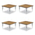 Correll® Adjustable Activity Tables, Square, 48" x 48" x 19" to 29", Medium Oak Top, Black Legs, 4/Pallet (CRL4848TF0695K4)