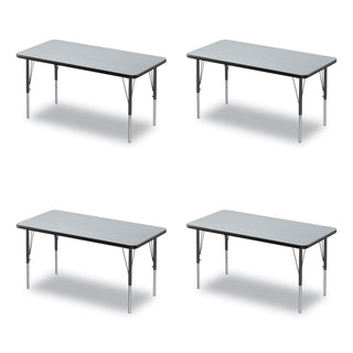 Correll® Adjustable Activity Table, Rectangular, 48" x 24" x 19" to 29", Granite Top, Black Legs, 4/Pallet (CRL2448TF1595K4)