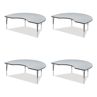 Correll® Adjustable Activity Tables, Kidney Shaped, 72" x 48" x 19" to 29", Gray Top, Gray Legs, 4/Pallet (CRL4872TF15954P)