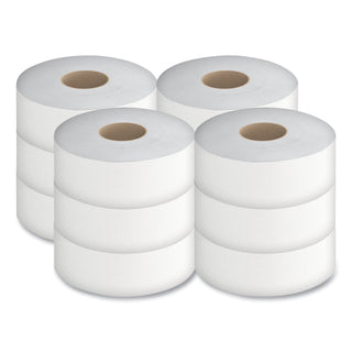 GEN Jumbo Bath Tissue, Septic Safe, 2-Ply, White, 3.5" x 800 ft, 12/Carton (GENJRT2PLY1000)