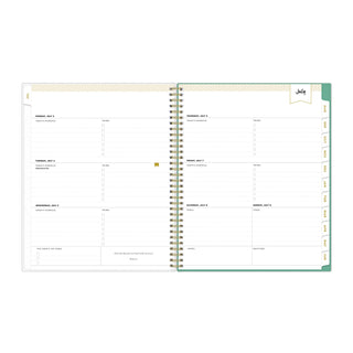 Blue Sky® Day Designer Academic Year Weekly/Monthly Frosted Planner, Palms Artwork, 11 x 8.5, 12-Month (July to June): 2024 to 2025 (BLS137891)