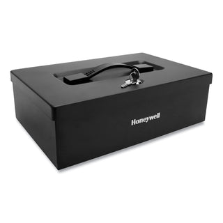 Honeywell Fire Resistant Steel Security Box with Key Lock, 12.7 x 8.8 x 4.1, Black (HWL6104) (HWL6104)