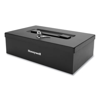 Honeywell Fire Resistant Steel Security Box with Key Lock, 12.7 x 8.8 x 4.1, Black (HWL6104) (HWL6104)