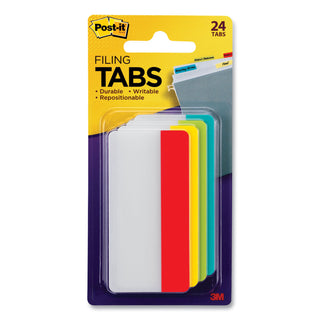 Post-it® Tabs, 1/3-Cut Tabs, Assorted Colors, 3" Wide, 24/Pack (MMM686ALYR3IN)