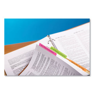 Post-it® Tabs, 1/5-Cut Tabs, Assorted Pastels, 2" Wide, 24/Pack (MMM686PWAV)