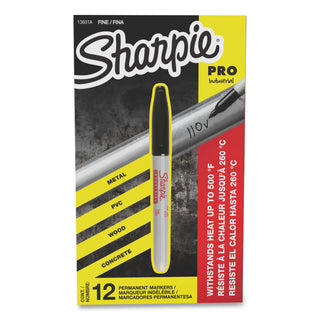 Sharpie® Industrial Permanent Marker, Fine Bullet Tip, Black, Dozen (SAN13601)