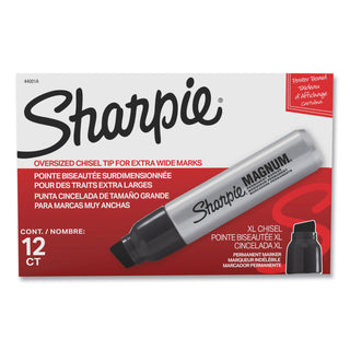 Sharpie® Magnum Permanent Marker, Broad Chisel Tip, Black, Dozen (SAN44001ABX)
