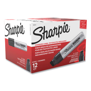 Sharpie® Magnum Permanent Marker, Broad Chisel Tip, Black, Dozen (SAN44001ABX)