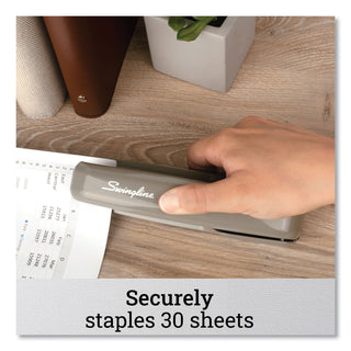 Swingline® 747 Business Full Strip Desk Stapler, 25-Sheet Capacity, Steel Gray (SWI74759)