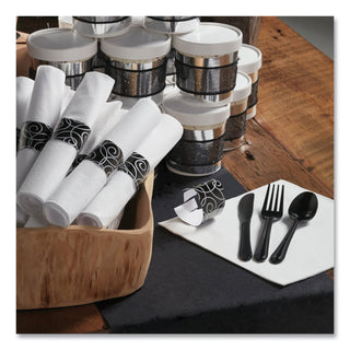 Hoffmaster® CaterWrap Heavyweight Cutlery Combo, Fork/Spoon/Knife/Napkin, Black, 100/Carton (HFM119971) (HFM119971)