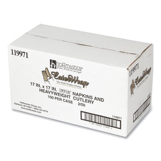 Hoffmaster® CaterWrap Heavyweight Cutlery Combo, Fork/Spoon/Knife/Napkin, Black, 100/Carton (HFM119971) (HFM119971)