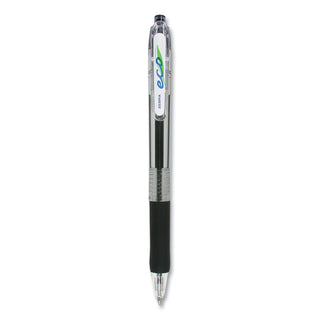 Zebra® ECO Jimnie Clip Retractable Ballpoint Pen, 1mm, Black Ink, Translucent Barrel, Dozen (ZEB22510)