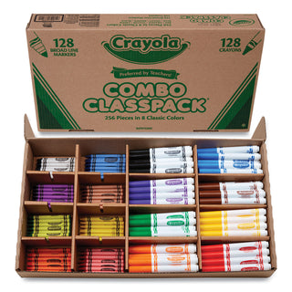 Crayola® Crayons and Markers Combo Classpack, Eight Colors, 256/Set (CYO523349)