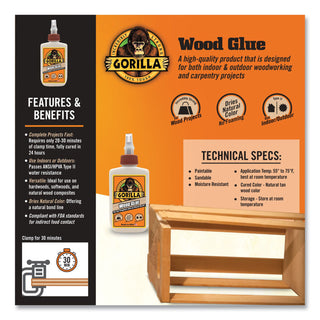 Gorilla® Wood Glue, 4 oz, Off White (GOR6202001)