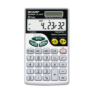 Sharp® EL344RB Metric Conversion Wallet Calculator, 10-Digit LCD (SHREL344RB)