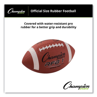 Champion Sports Rubber Sports Ball, Football, Official NFL, No. 9, Brown (CSIRFB1)