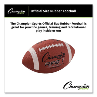 Champion Sports Rubber Sports Ball, Football, Official NFL, No. 9, Brown (CSIRFB1)
