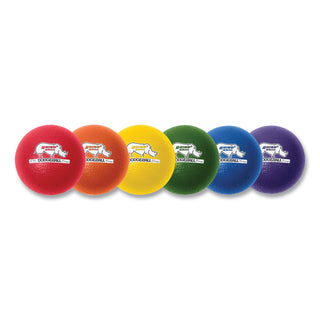 Champion Sports Dodge Ball Set, Rhino Skin, Assorted Colors, 6/Set (CSIRXD6SET)