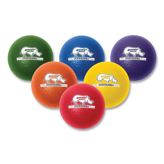 Champion Sports Dodge Ball Set, Rhino Skin, Assorted Colors, 6/Set (CSIRXD6SET)