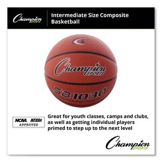 Champion Sports Composite Basketball, Official Intermediate, 29", Brown (CSISB1030)
