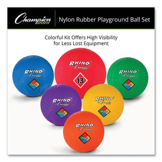 Champion Sports Playground Ball Set, Multi-Size, Multi-Color, Nylon, 14/Set (CSIUPGSET1)