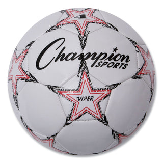Champion Sports VIPER Soccer Ball, Size 4, 8"- 8 1/4" dia., White (CSIVIPER4)