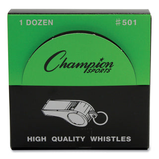 Champion Sports Sports Whistle, Medium Weight, Metal, Silver (CSI501)