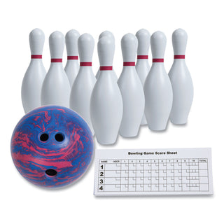 Champion Sports Bowling Set, Plastic/Rubber, White, 1 Ball/10 Pins/Set (CSIBPSET)
