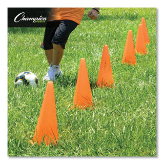 Champion Sports Hi-Visibility Vinyl Cones, 18" Tall, Orange (CSIC18OR)