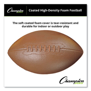 Champion Sports Coated Foam Sport Ball, For Football, Playground Size, Brown (CSIFFC)