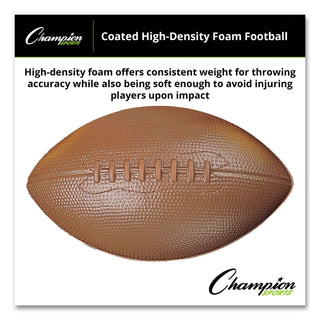Champion Sports Coated Foam Sport Ball, For Football, Playground Size, Brown (CSIFFC)