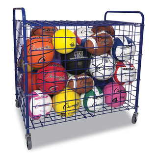 Champion Sports Lockable Ball Storage Cart, 24-Ball Capacity, 37w x 22d x 20h, Black (CSILFX)