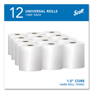 Scott® Essential High Capacity Hard Roll Towel, 1.5" Core 8 x 1000ft, White,12 Rolls/CT (KCC01000)