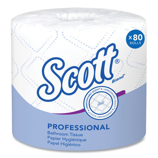 Scott® Essential Professional Standard Roll Bathroom Tissue (04460), 2-Ply, White, 80 Rolls / Case, 550 Sheets / Roll, 44,000 Sheets / Case (04460KIM)