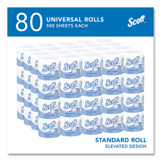 Scott® Essential Professional Standard Roll Bathroom Tissue (04460), 2-Ply, White, 80 Rolls / Case, 550 Sheets / Roll, 44,000 Sheets / Case (04460KIM)