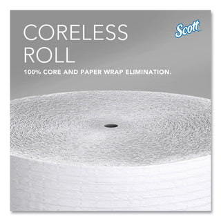 Scott® Essential Coreless JRT, Septic Safe, 1-Ply, White, 3.75 x 2,300 ft, 12 Rolls/Carton (KIM07005)