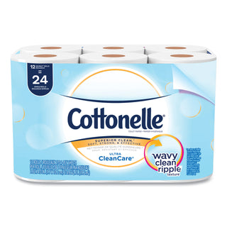 Cottonelle® Clean Care Bathroom Tissue, Septic Safe, 1-Ply, White, 170 Sheets/Roll, 48 Rolls/Carton (KIM12456)