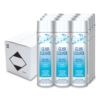 Claire® Gleme Glass Cleaner, Fresh Scent, 19 oz Aerosol Spray, Dozen (CGC050)