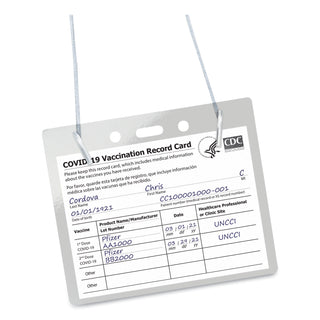 Avery® Secure Top Hanging-Style Badge Holders, Horizontal, 4w x 3h, Clear, 100/Box (AVE2922)