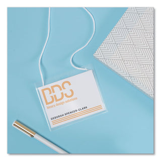 Avery® Secure Top Hanging-Style Badge Holders, Horizontal, 4w x 3h, Clear, 100/Box (AVE2922)