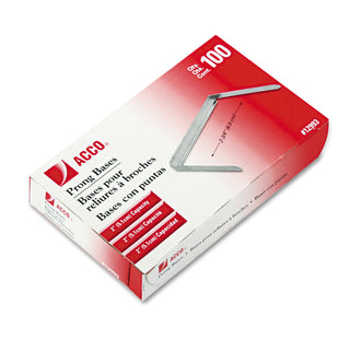 ACCO Standard Two-Piece Paper Fasteners, 2" Capacity, 2.75" Center to Center, Silver, 100/Box (ACC12993)