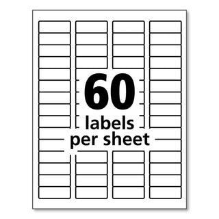 Avery® Durable Permanent ID Labels with TrueBlock Technology, Laser Printers, 0.66 x 1.75, White, 60/Sheet, 50 Sheets/Pack (AVE61533)
