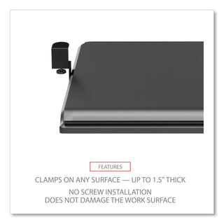 Alera® AdaptivErgo Clamp-On Keyboard Tray, 27.5" x 12.25", Black (ALEKBT1B)