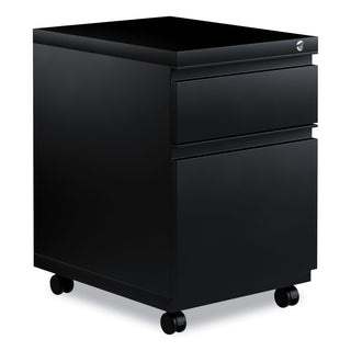 Alera® Two-Drawer Metal Pedestal Box File with Full-Length Pull, 14.96w x 19.29d x 21.65h, Black (ALEPBBFBL)
