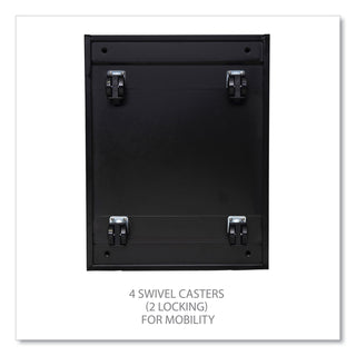 Alera® Two-Drawer Metal Pedestal Box File with Full-Length Pull, 14.96w x 19.29d x 21.65h, Black (ALEPBBFBL)