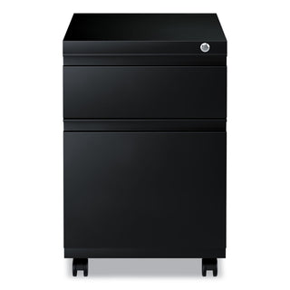 Alera® Two-Drawer Metal Pedestal Box File with Full-Length Pull, 14.96w x 19.29d x 21.65h, Black (ALEPBBFBL)