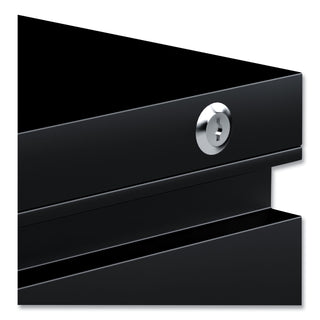 Alera® Two-Drawer Metal Pedestal Box File with Full-Length Pull, 14.96w x 19.29d x 21.65h, Black (ALEPBBFBL)