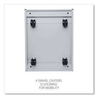 Alera® 2-Drawer Metal Pedestal Box File with Full Length Pull, 14.96w x 19.29d x 21.65h, Light Gray (ALEPBBFLG)