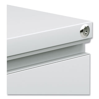 Alera® 2-Drawer Metal Pedestal Box File with Full Length Pull, 14.96w x 19.29d x 21.65h, Light Gray (ALEPBBFLG)